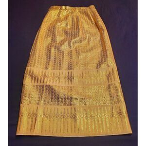 Beautiful Handmade Indian Long Skirt Yellow Gold